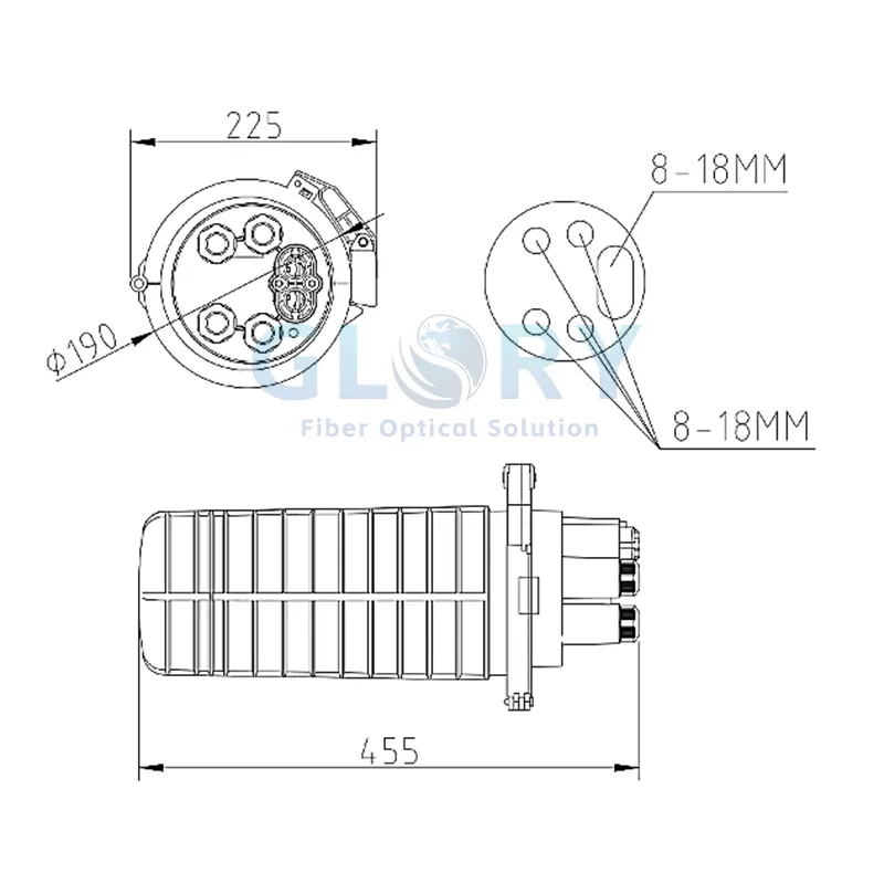 Dome Fiber Optic Splice Closure size Dome Fiber Optic Splice Closure size